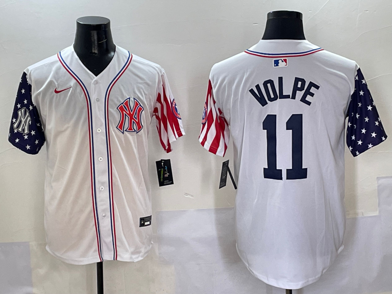 Men 2025  MLB New York Yankees #11 Volpe white jersey style 6
